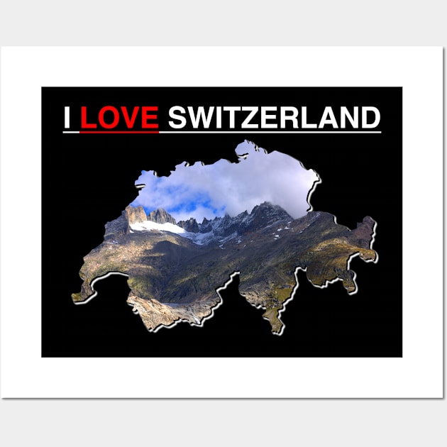 I Love Switzerland Rhone Glacier Mountains Wall Art by PathblazerStudios